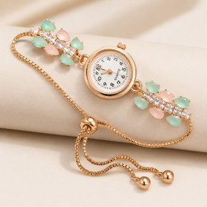 Krishna Elegant Rose Floral Bracelet Watch - Image 4