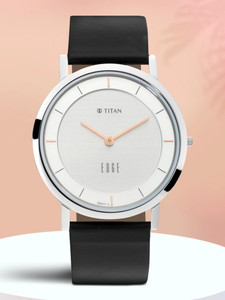 Titan NP1595SL06 Titan Edge Quartz Silver Dial Blue Leather Strap Analog Watch  - For Men