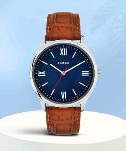 TIMEX Blue Dial Leather Strap Analog Watch  - For Men