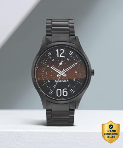 Fastrack Fastrack Space Rover Brown Dial Black Stainless Steel Strap Analog Watch - For Men