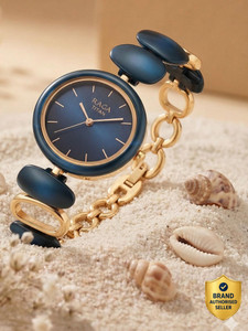 Titan 95146KD01 Titan Raga Ceramics Blue Dial Blue & Rose Gold MetalStrap Analog Watch - For Women