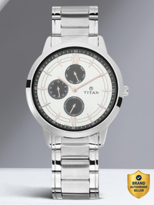 Titan NQ1769SM02 Titan Workwear Multifunction Silver Dial Silver SS Strap Analog Watch - For Men