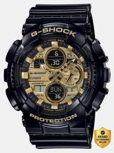 CASIO GA-140GB-1A1DR G-SHOCK Black-Gold Dial Resin Strap Analog-Digital Watch - For Men