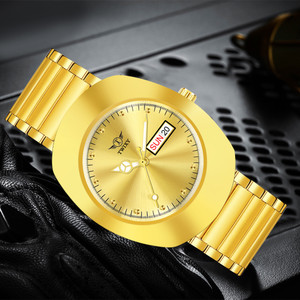 TWIXY TY-RADD-1 TWIXY 3D Studded Day & Date Functioning Gold Dial & Original Gold Plated Analog Watch - For Men