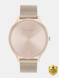 Calvin Klein Timeless Mesh 38Mm Calvin Klein Timeless Mesh 38Mm Qtz Carnation Gold Round Dial Women's Watch / Analog Watch - For Women