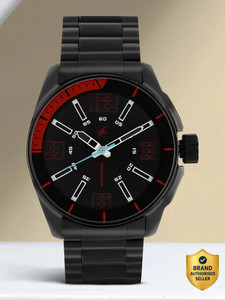 Fastrack NP3089NM02 Fastrack Hitlist Black Dial Black Stainless Steel Strap Analog Watch  - For Men