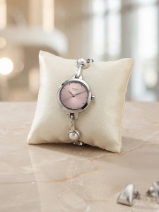 Titan NP2576SM01 Titan Raga Viva Pink Dial Silver Metal Strap Analog Watch  - For Women