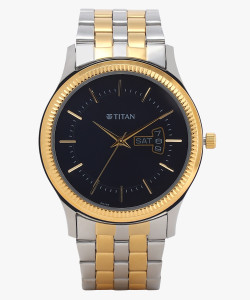 Titan 1824BM03 Titan Karishma Midnight Blue Dial TwoToned Stainless Steel Strap Analog Watch  - For Men