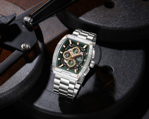 NAVIFORCE NF8066 Green chronograph dial with stainless steel strap waterproof Analog Watch - For Men