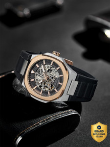 French Connection Skeleton Dial Silicone Automatic Watch - Image 4
