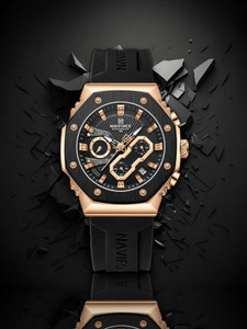 NAVIFORCE 8035 Sport Quartz Chronograph Waterproof Silicone Strap Luminous Date Wristwatch Analog Watch - For Men