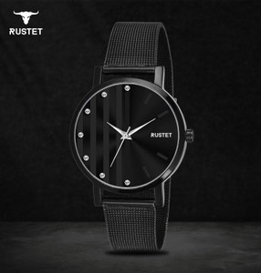 RUSTET LD-L42-BLK-CH LD-L42-BLK-CH Black Mesh Strap Girls Analog Watch  - For Girls