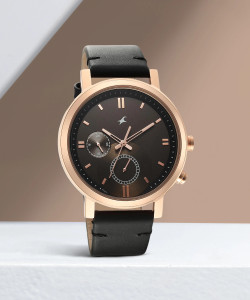 Fastrack Fastrack Tick Tok 2.5 Fastrack Tick Tock Multifunction Brown Dial Black LeatherStrap Analog Watch - For Men