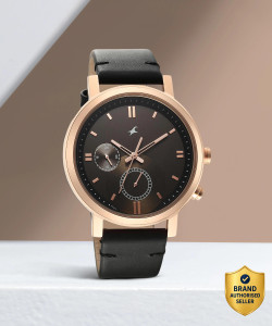 Fastrack Fastrack Tick Tok 2.5 Fastrack Tick Tock Multifunction Brown Dial Black LeatherStrap Analog Watch  - For Men
