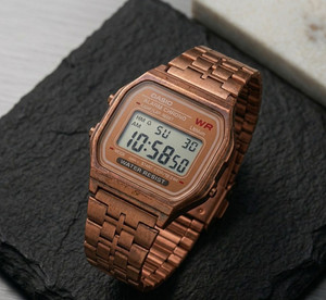 Waytrade Waytrade Retro Digital Copper-Tone Stainless Steel Watch for Men & Women - G-158 Digital Watch - For Men & Women