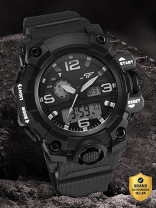 SONATA SF Sparq Digital Black Dial Black Polyurethane Strap Analog Watch - For Men
