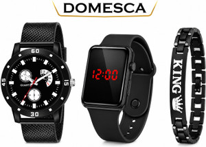 Domesca 3 pis combo Analog Watch - For Boys