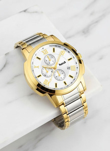 Hmrt Silver Plated Dial Gold Two Tone Chain Watch - Men - Image 6