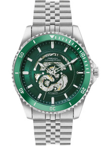 French Connection AETHER DRIVE AETHER DRIVE Green Sunray Round Dial | Men's Silver Automatic Watch Analog Watch  - For Men