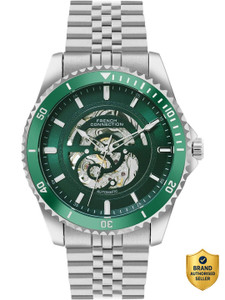 French Connection Aether Drive Green Sunray Watch - Image 6