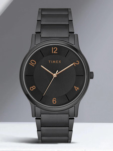 TIMEX Black Dial Stainless Steel Analog Watch  - For Men