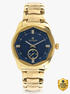 Titan Titan Regalia Sovereign Blue Dial Gold Stainless Steel Strap Analog Watch - For Men