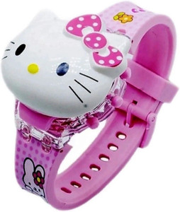 Timefit HELLOWKITTY Hello Kitty With Cute Pink Baby Sunglasses Digital Watch  - For Girls