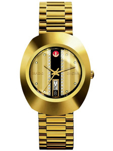 Glowme RADO GLOWME Diastar Analogue Men's Watch (Gold Dial Colored Strap Analog Watch  - For Men