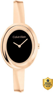Calvin Klein Twisted Bezel Calvin Klein Twisted Bezel Qtz Basic Mini Black Oval Dial Women's Watch / Analog Watch - For Women