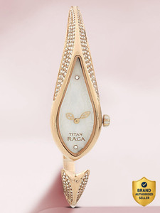 Titan NQ9812WM01 Titan Raga Aqua White MOP Dial Rose Gold MetalStrap Analog Watch  - For Women