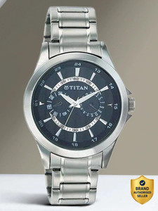 Titan NN9323SM02 Titan Octane Multifunction Black Dial Silver Stainless Steel Strap Analog Watch - For Men
