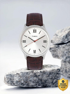 TIMEX Silver Dial Leather Strap Analog Watch - Men - Image 6