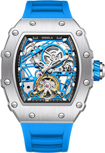 ONOLA Mens Automatic Mechanical Skeleton Dial Watch - Image 6