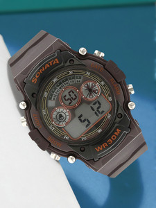 SONATA SF Digital Dial Brown Plastic Strap Digital Watch  - For Men