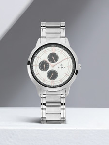Titan NQ1769SM02 Titan Workwear Multifunction Silver Dial Silver SS Strap Analog Watch  - For Men