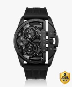 Police Police Multifunction Black Dial Black Silicone Strap Analog Watch  - For Men