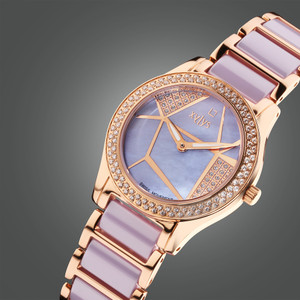 XYLYS Xylys SwiSS Blue MOP Dial RoseGold&Lavender Ceramic Strap