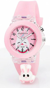 GLENVIT-X P-1 3D Cartoon Pink Printed Dial Pink Glow in Dark For Age 3-13 Years Girls Analog Watch  - For Girls