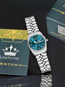 LIMESTONE Legacy Series Stainless Steel Day and Date Functioning | Stylish Chain | Quartz Analog Watch - For Men
