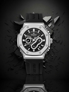 NAVIFORCE 8035 Sport Quartz Chronograph Waterproof Silicone Strap Luminous Date Wristwatch Analog Watch  - For Men