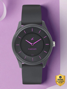 Fastrack 68007PP02 Fastrack Trendies Black Dial Black Silicone Strap Analog Watch - For Girls