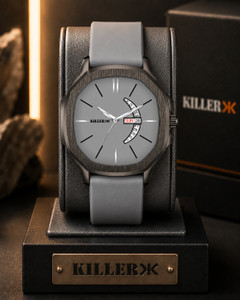 KILLER Hexa Gun Metal Series | Smart Watch Strap | 3D Glass | Smart Clip | Day & Date Hexa Gun Metal Series | Smart Watch Strap | 3D Glass | Smart Clip | Day & Date Analog Watch - For Men