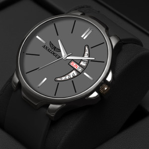 ANALOGUE Gun Metal Series | Smart Watch Strap | 3D Glass | Smart Clip | Day & Date Gun Metal Series | Smart Watch Strap | 3D Glass | Smart Clip | Day & Date Analog Watch  - For Men