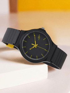 SONATA SF Quartz Black Dial Black Plastic Strap Analog Watch  - For Men