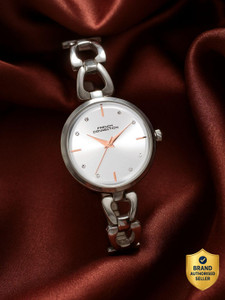 French Connection Rhinestones Silver Sunray Dial | Women's Silver Analog Watch Analog Watch - For Women