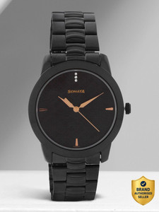 Sonata NP7924NM01 Black Dial Metal Strap Analog Watch - Image 6