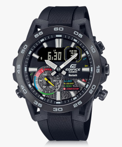 CASIO ECB-40MP-1ADF Edifice Black Dial Black Resin Strap Analog-Digital Watch  - For Men