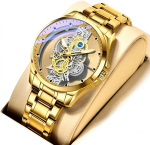 ROXTO SKELETON GOLDEN ROUND Golden skeleton round partywear watch for men Analog Watch  - For Men