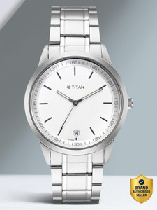 Titan Titan Minimals White Dial Silver MetalStrap Analog Watch - For Men