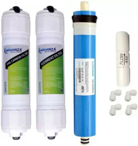 AQUANZA Sediment and Carbon Filter Cartridges with 80 GPD membrane RO service kit Solid Filter Cartridge 0.5, Pack of 5